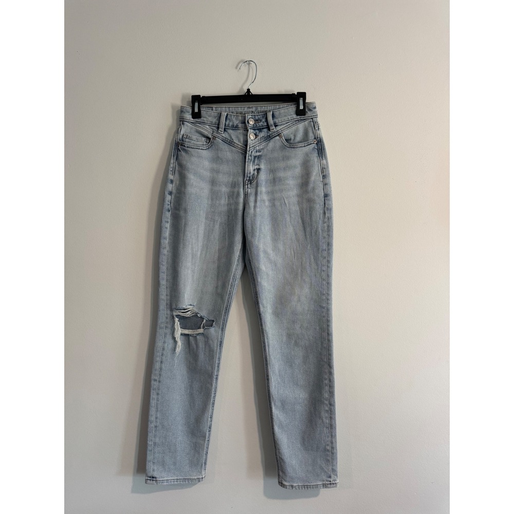 Mom Jeans American Eagle Womens Size 4 Light Wash Distressed vintage style retro